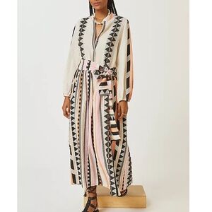 Anthropologe Devotion Twins Long Sleeve Dress Size M Women Boho Cotton Pockets